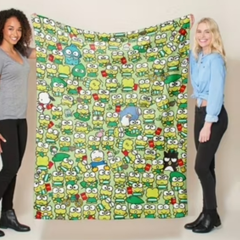 Sanrio Keroppi  fleece throw blanket.  40x50